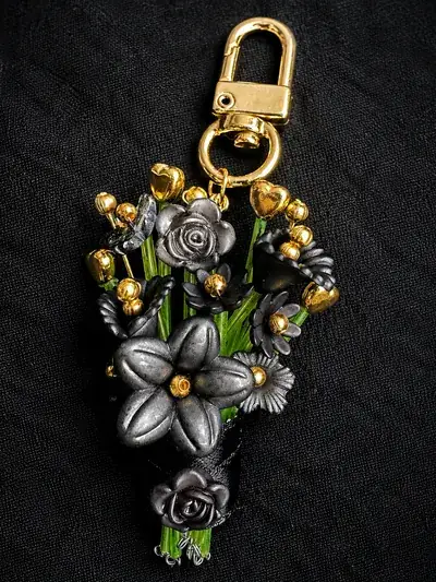 Onyx Bloom Charm — handmade by MeShanvi Studio